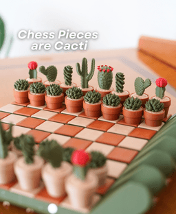 CactiChess - Roll up Cactus Chess Set 3d model
