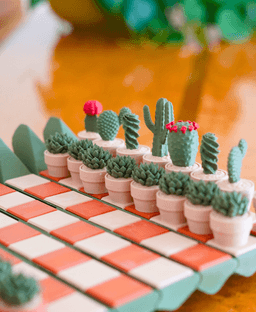 CactiChess - Roll up Cactus Chess Set 3d model