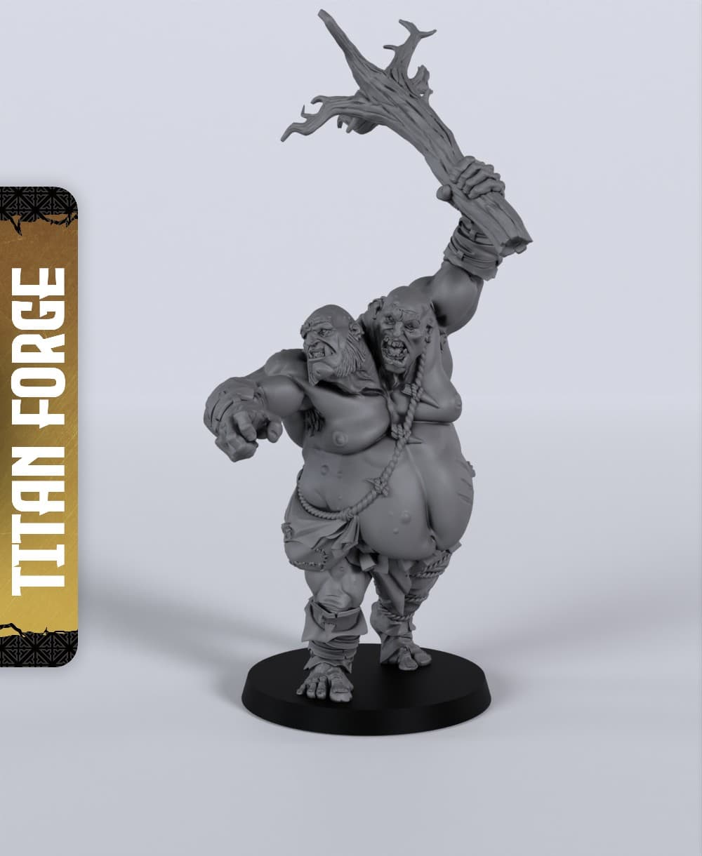 Ettin - With Free Dragon - 5e DnD Inspired for RPG and Wargamers 3d model
