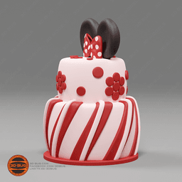 Cake in Minnie Mouse style 3d model