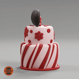 Cake in Minnie Mouse style 3d model