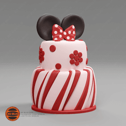 Cake in Minnie Mouse style 3d model