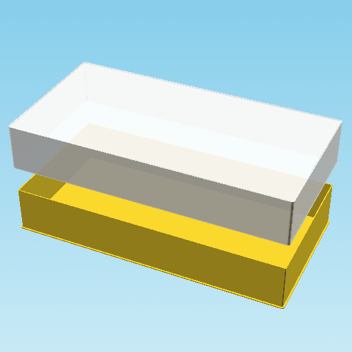 LOWER HALF BLOCK, nestable box (v1) 3d model