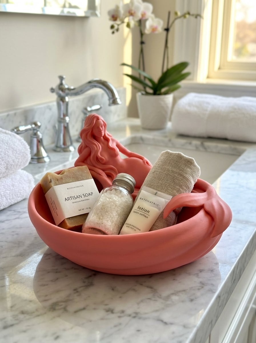 Luxury Mermaid Spa & Vanity Organizer Bowl 3d model