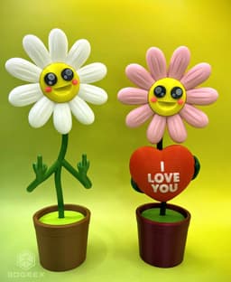 Valentine's Daisy 3d model