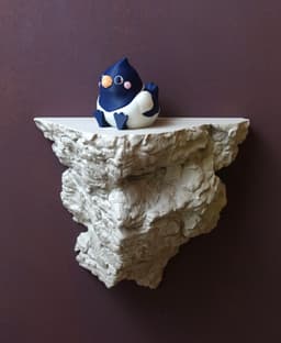 Rock wall shelf with face 3d model