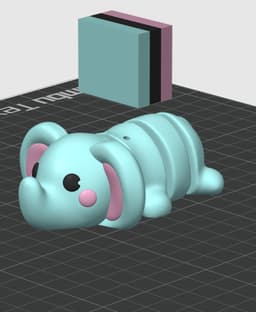 Flexi Elephant Keychain 3d model