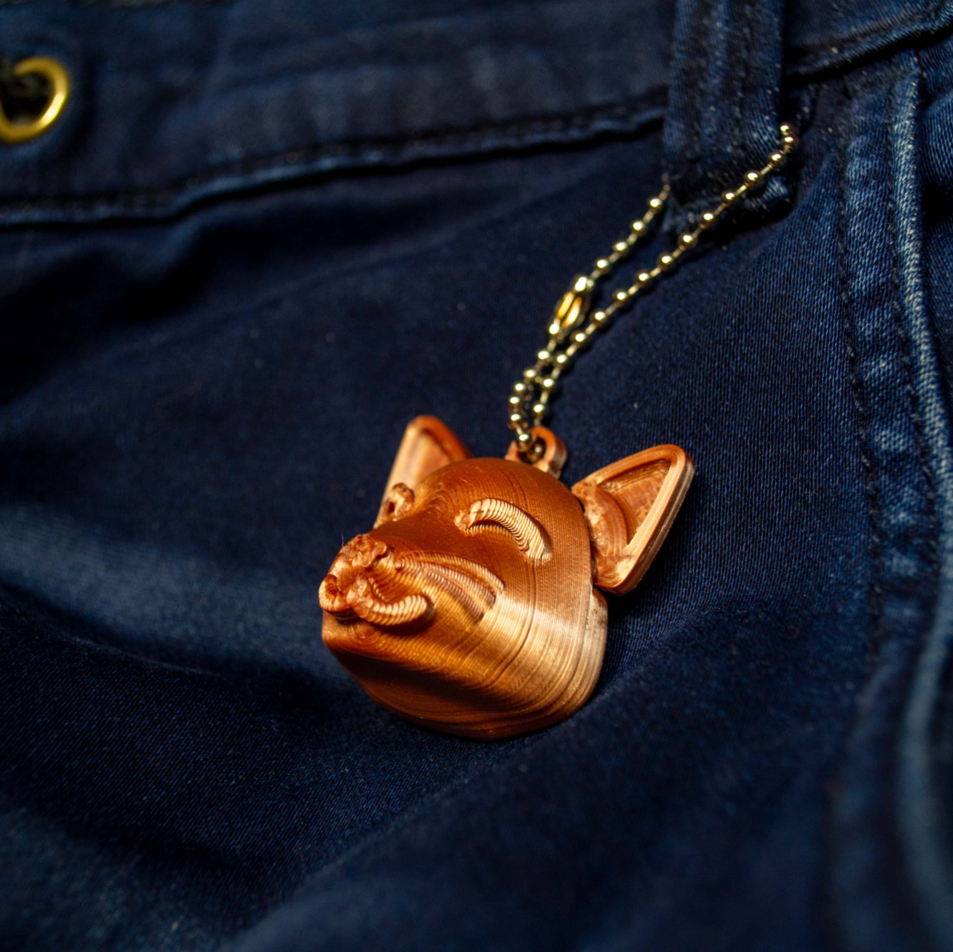 Cute Cat Ear Flicker: Fidget Keychain 3d model