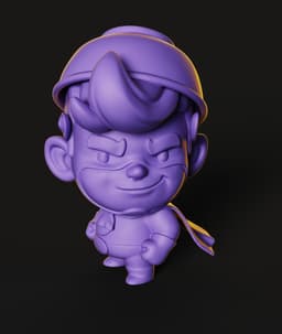 Chibi Warrior STL | Fantasy Figurine 3D Print | HighDetail 3d model