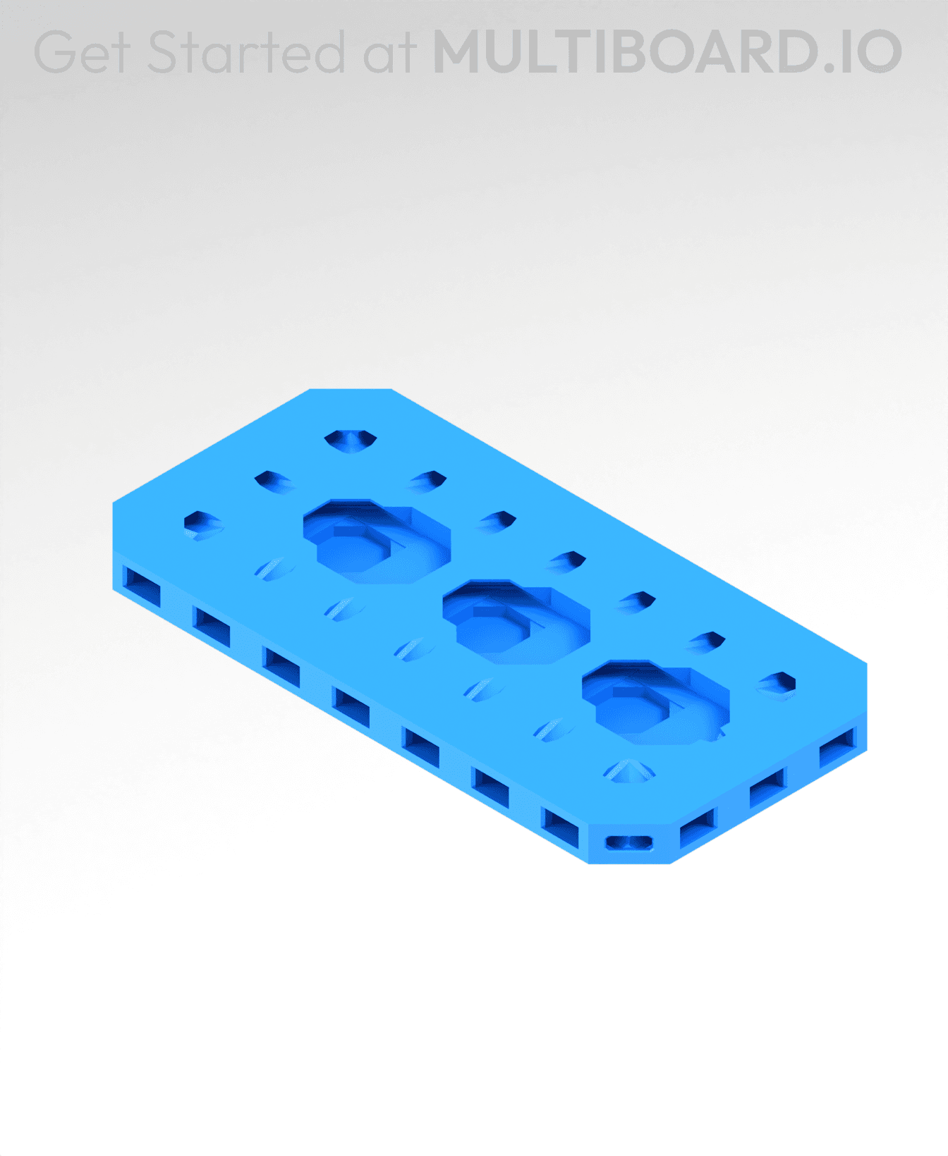 2x4 MU - Point Hole MU - MultiBoard Plate 3d model