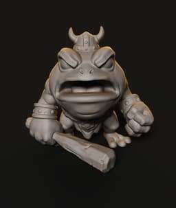 Viking Frog Warrior STL | Fantasy 3D Print | Chibi 3d model
