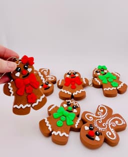 Gingerbread People Ornament Set 3d model