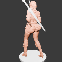 Swashbuckling Sword Woman v2 3d model