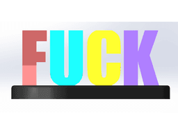 F yeah word illusion 3d model