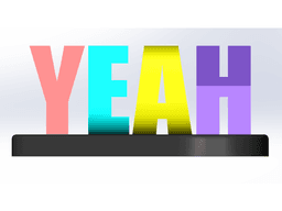 F yeah word illusion 3d model