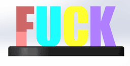 F yeah word illusion 3d model