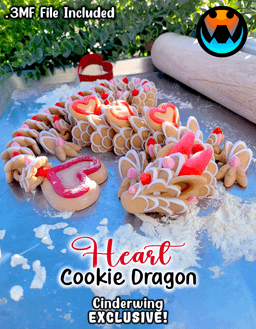 Cookie Heart Dragon 3d model
