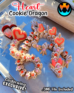 Cookie Heart Dragon 3d model