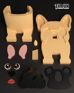 FRENCH BULLDOG GLASSES HOLDER V2 3d model