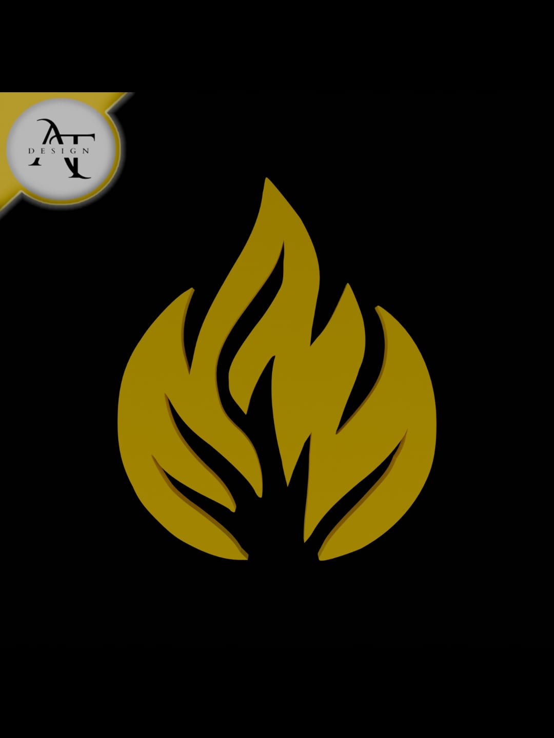 Simple Flame Symbol - 2D Art 3d model