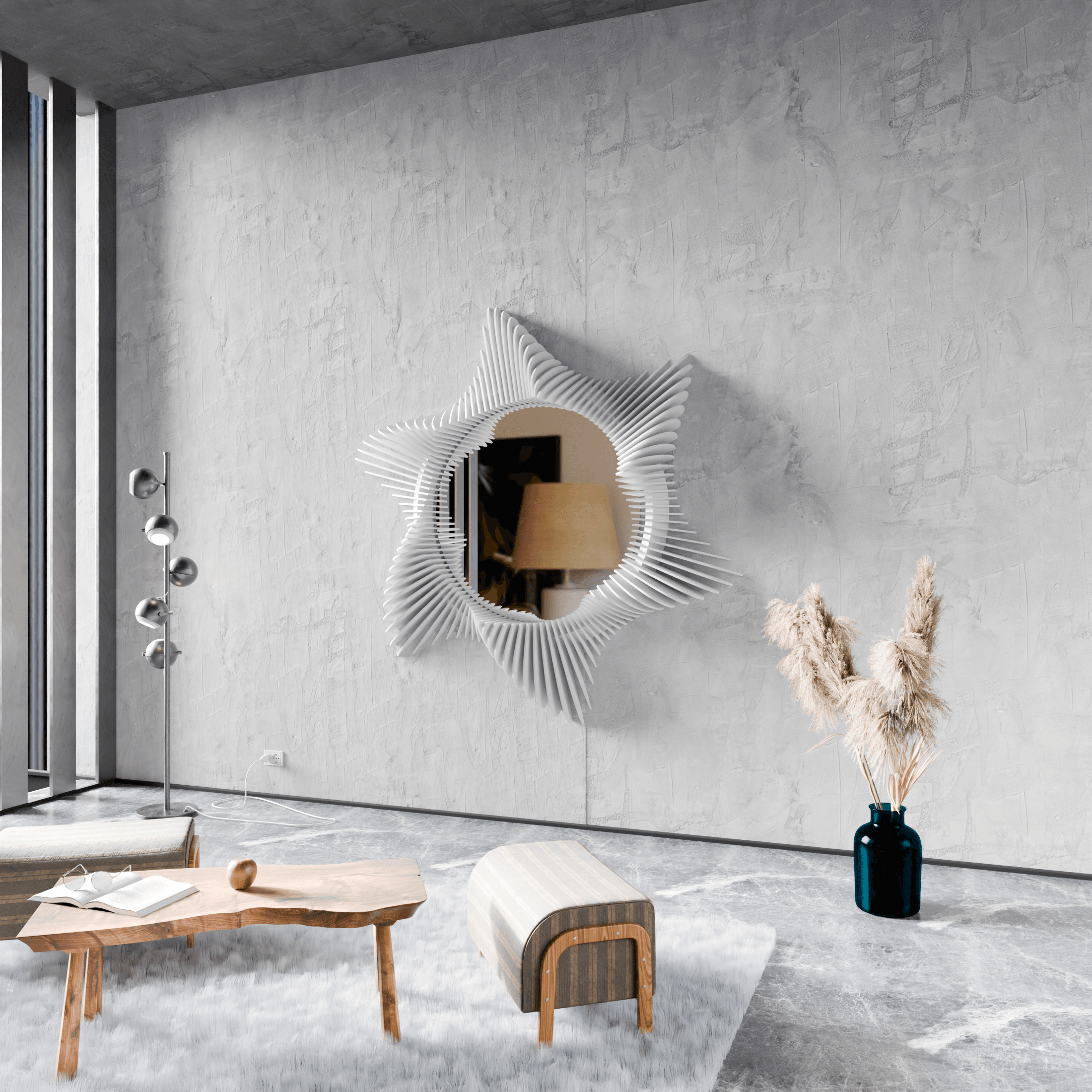 Starfish Mirror Wall Art Design 3d model