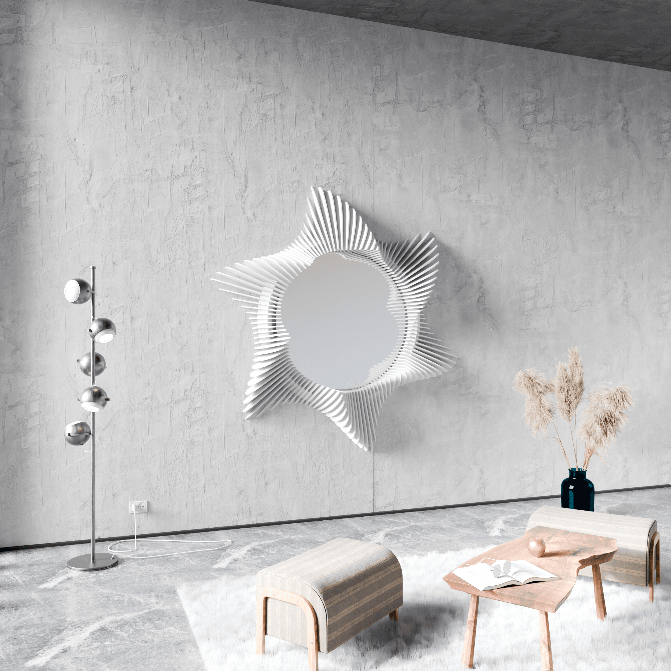 Starfish Mirror Wall Art Design 3d model