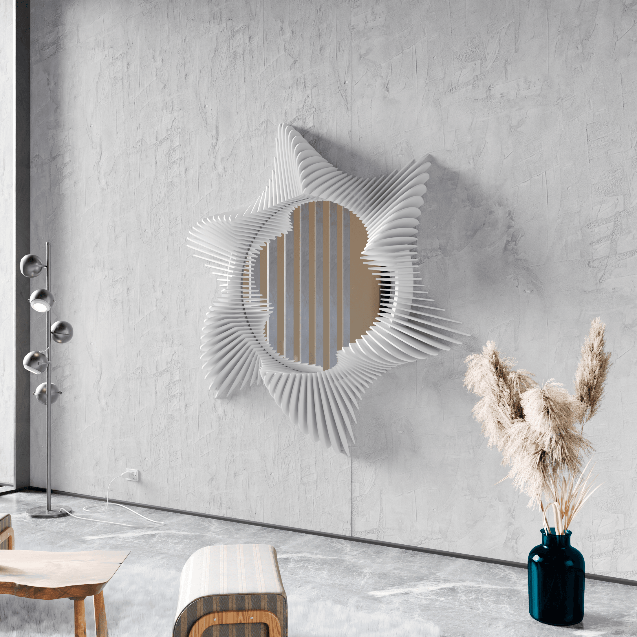 Starfish Mirror Wall Art Design 3d model