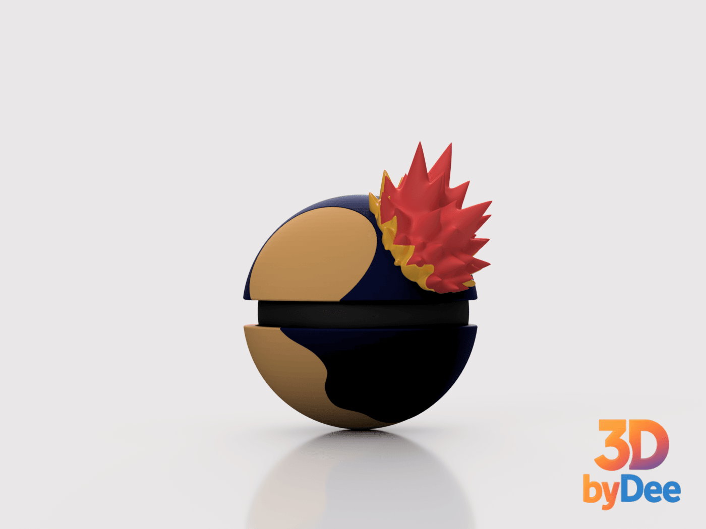 Cyndaquil Pokeball 3d model