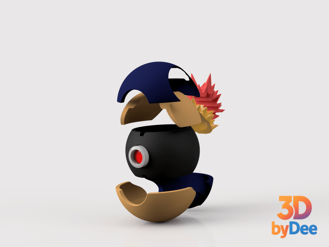 Cyndaquil Pokeball 3d model