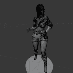Swashbuckling Sword Woman v2 3d model