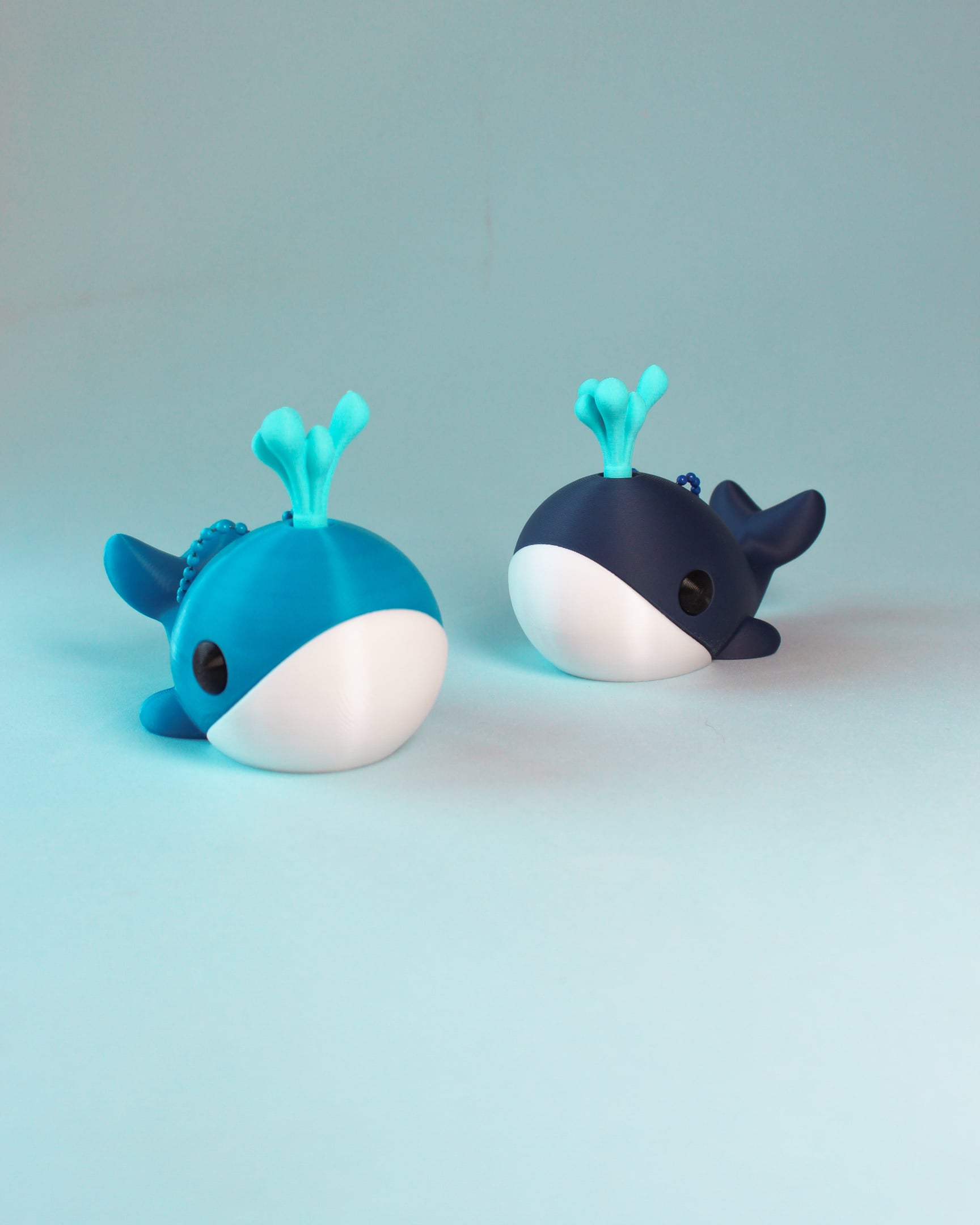 Whale Fidget Clicker Keychain 3d model