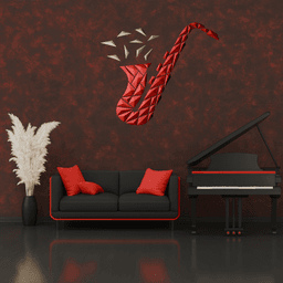 Geometric Saxophone wall art 3d model