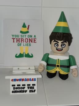 Buddy the Chunky Elf Multicolor Nameplates and Backer 3d model