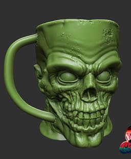 Zombie Mug/planter/pen/candy 3d model