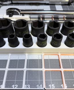 Pittsburgh (Harbor Freight) 1/2" SAE 13 piece Impact Socket set Gridfinity 3d model