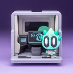 Space Blob Zeek - Mini Playset Art Toy with Modular Box 3d model