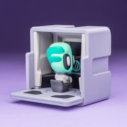 Space Blob Zeek - Mini Playset Art Toy with Modular Box 3d model