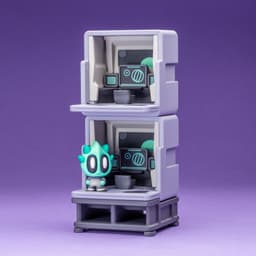 Space Blob Zeek - Mini Playset Art Toy with Modular Box 3d model