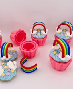 Cupcake Container -Rainbow 3d model