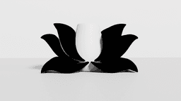 Obsidian Bloom: Sculptural Lotus Vase 3d model