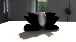 Obsidian Bloom: Sculptural Lotus Vase 3d model