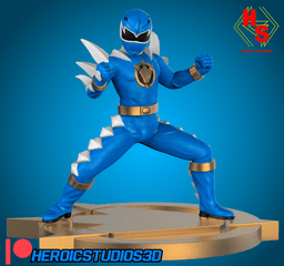Blue Dino Thunder Statue 3d model