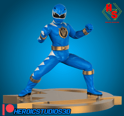 Blue Dino Thunder Statue 3d model