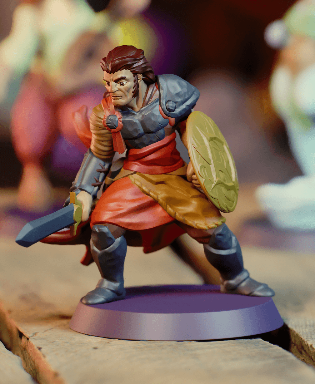 Dusty the Fighter - D&D, Pathfinder, fantasy tabletop mini 3d model