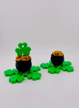 Pot O'Gold Flexi Spinner Fidget & Key Chain 3d model