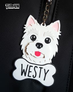 WEST HIGHLAND WHITE TERRIER KEYCHAIN SET 3d model