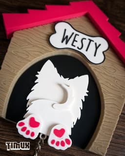 WEST HIGHLAND WHITE TERRIER KEYCHAIN SET 3d model