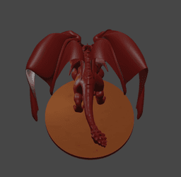 Crouching Winged Dragon High Detail Fantasy STL Model 3d model