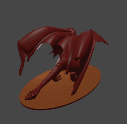 Crouching Winged Dragon High Detail Fantasy STL Model 3d model