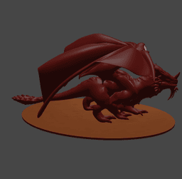 Crouching Winged Dragon High Detail Fantasy STL Model 3d model